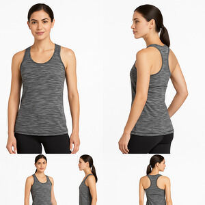 Head WD0006SK Black White Racerback Gray Striped Sleeveless Tank Top Extra Small